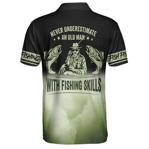Cuello de botón personalizado de alta calidad para hombres para Polos de secado rápido y protección UV Impresión sublimada Ropa de pesca Servicio OEM - Product Image 2
