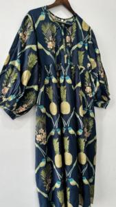 มินิเดรสคอวีลึกลายดอกไม้วินเทจเรบล็อกยาวสไตล์หวานสำหรับฤดูหนาว - Product Image 3