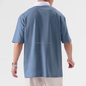 Camiseta Polo para Hombre, Estilo Casual, Oversize, Mezcla de Algodón, Manga Corta, Tejido Transpirable, Venta al Por Mayor, OEM, ODM, Personalizable - Product Image 3