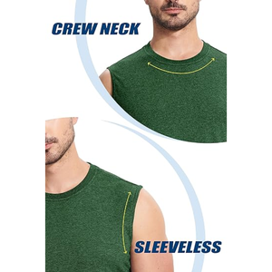 Camiseta sin mangas de gimnasio de alta calidad para hombre y mujer, ropa sin mangas con cuello redondo para correr, a granel, directo de fábrica - Product Image 5