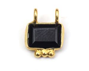 Collar con Colgante de Latón con Baño de Oro de 18K y Piedras Preciosas Naturales, Diseño de Doble Argolla, Hecho a Mano, Regalo para Ella - Product Image 5