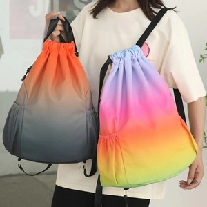 Sac à dos à cordon de couleur dégradée de grande capacité pour les activités de plein air Gym Yoga Fitness - Product Image 2