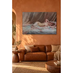 Fida Enjolras Femme allongée parmi des roses Impression sur toile - Product Image 3