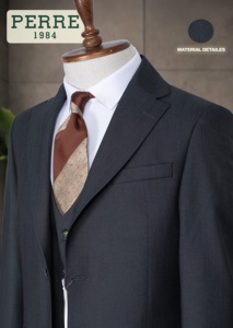 Costume d'affaires noir pour homme, style britannique, simple boutonnage, col à revers, anti-plis, mélange de laine, coupe classique - Product Image 6