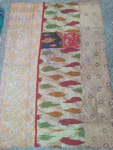 Cosido a mano 100% algodón hecho a mano Reversible Kantha sostenible Kantha tradicional Vintage hecho a mano Boho Chic Kantha - Product Image 5