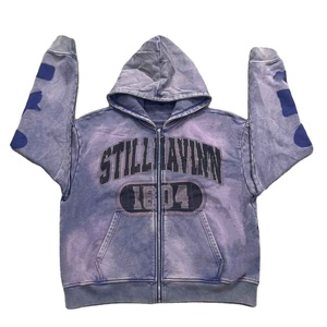 Custom <b>Trendy</b> Zipper-Up 100% Cotton Terry Oversized Men <b>Hoodie</b> OverSize Vintage Zipper Printed <b>Hoodie</b> For Men - Product Image 1