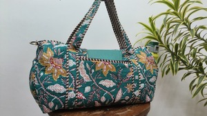 Bolso de Semana de algodón acolchado grande para mujer, bolso de viaje de cuero a la moda, equipaje de noche con cremallera, estilo bohemio surtido, dos - Product Image 2