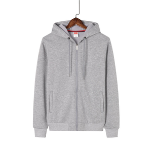 Usine de sweats à capuche avec fermeture éclair complète pour femmes et hommes vente en gros de pull à manches longues surdimensionné de couleur unie avec poches - Product Image 3