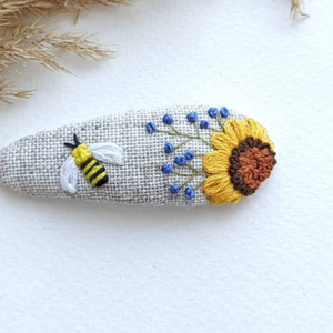 Pinces à cheveux brodées pour filles femmes, pinces à cheveux vintage, accessoires de cheveux, cadeau élégant de broderie florale OEM fabriqué au Vietnam - Product Image 5