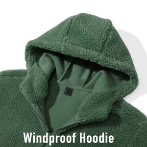 Sherpa Zip-Up Hoodie for <b>Men</b> with Front Pocket Soft Winter Fabric Eco-Friendly Breathable Casual for <b>Walking</b> Travel Outdoor Use - Product Image 6