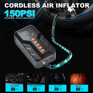 Démarreur de voiture portable 5 en 1, 120W, en matériau ABS, booster <span class=keywords><strong>12</strong></span> volts avec <span class=keywords><strong>gonfleur</strong></span> pour batterie de véhicule et recharge de téléphone portable - Product Image 4