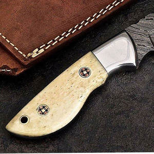 Couteau de chasse Skinner en acier Damas de haute qualité personnalisable Couteau de camping en plein air fait à la main avec manche en bois Support OEM - Product Image 5