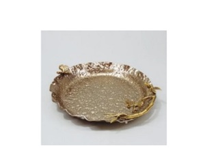 Plateau de service moderne en aluminium couleur cuivre, écologique, durable, avec revêtement en poudre et poignée design élégante pour la cuisine indienne - Product Image 1