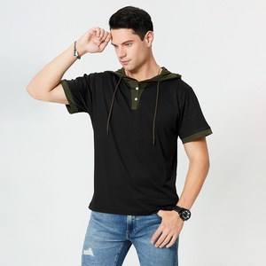 Moda Casual manga corta de lujo para hombre Camiseta hombres Venta caliente entrenamiento liso gimnasio Jogging Sudadera con capucha Deporte Camiseta para hombres - Product Image 3