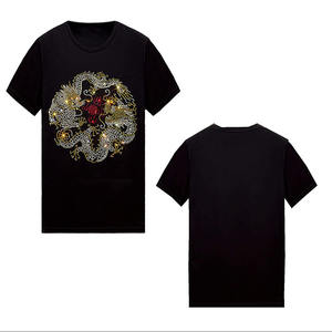Lo último en Personalizar Logo Rhinestone Impreso Camisetas Hombres Venta al por mayor Mejor precio Piedra Hombres Camisetas - Product Image 3