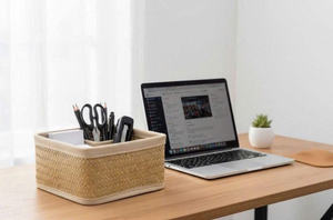 Panier de rangement pour carex naturel, carré en forme, panier tressé à la main pour les aliments et les boissons, Nhat Minh, meilleure vente pour la vente en gros - Product Image 4