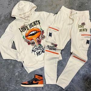 ชุดวอร์มผ้าคอตตอน100% สำหรับผู้ชายพิมพ์ลายทรงสลิมฟิตใส่ได้ทั้งชายและหญิงชุดใส่ออกกำลังกายใส่วิ่งลำลองฤดูหนาวโลโก้ได้ตามต้องการ - Product Image 5