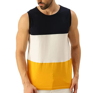 เสื้อแขนกุดผ้าฝ้าย100% ของผู้ชายเสื้อเชิ๊ตแขนกุดสำหรับทำงานผ้าถักสะท้อนแสงแบบกำหนดเอง - Product Image 1