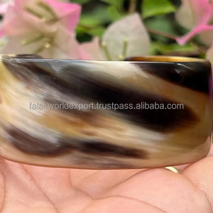 Brazalete de cuerno de búfalo de agua de calidad 22 Artículo hecho a mano por artesanos indios Gemelos de cuerno de búfalo y pulsera de FWE - Product Image 2