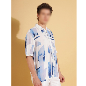 Bon vendeur Service OEM Chemises à manches courtes imprimées à col coupé et imprimées géométriques respirantes PAR AMAZING INDUSTRIES - Product Image 3