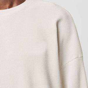 T-shirt à manches courtes en tricot gaufré pour homme - Confortable et élégant, col rond, coupe ample, anti-froissement, 100% coton, vêtements de cérémonie - Product Image 5