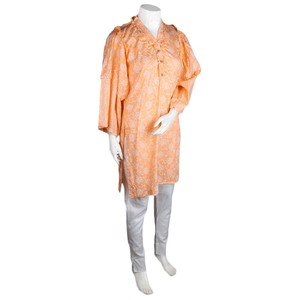 Traje de dos piezas estampado para mujer - Naranja - Product Image 1
