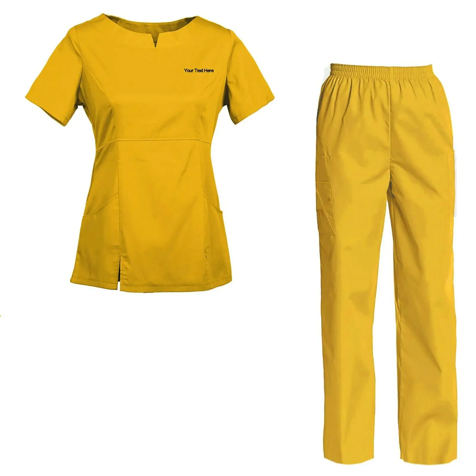 Ensemble de gommage brodé pour femmes, uniforme médical d'allaitement, ensemble haut et pantalon