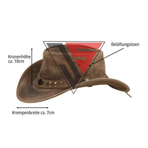 Sombreros de cuero del mejor proveedor de calidad superior a la venta sombrero de vaquero de cuero hecho a mano ajustable, tira de cuero con accesorios de latón - Product Image 3