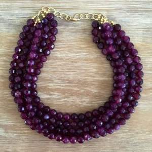 Collar de cuentas de resina gruesa a la moda, joyería de moda hecha a mano para mujer - Product Image 4