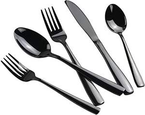 Fabricante Mayorista de Cubiertos Indios de Acero Inoxidable Negro a Precio Más Bajo, Juego de Cubiertos para Almuerzo y Cena - Product Image 5