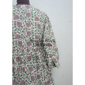 Robe maxi en coton bio, imprimé floral bohème, lavable, tissée à la main, décontractée pour femmes, été - Product Image 6