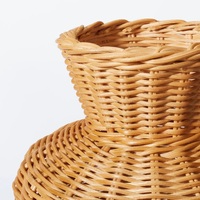 Vas Bunga Dekoratif Art Deco Rotan Anyaman Tangan Modern Rustic Awet Warna Kuning Alami untuk Dekorasi Rumah - Obral!