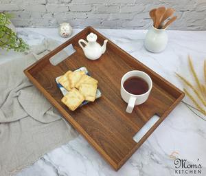 Plateau de service décoratif en bois, jetable, écologique, style Japandi irrégulier, pour fêtes, thé, fruits, légumes, pain, usage domestique - Product Image 4