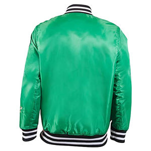 Veste de baseball en satin vierge de haute qualité pour hommes, col bomber, bomber pour hommes, couleur verte d'hiver, senior - Product Image 4