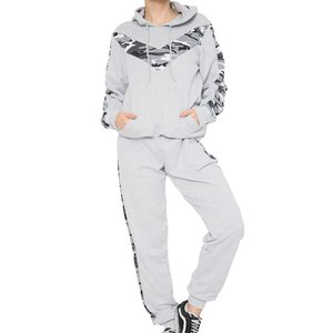 Wholesale Price Women's Two Piece Training Tracksuit High Quality Cotton Polyester Zip up <b>Jacket</b> & Jogger Pants Tracksuit - Product Image 1