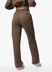 เสื้อครอปแบบมีฮู้ดและกางเกงวิ่งชุดวอร์มสีมิงค์เข้มสำหรับผู้หญิงเสื้อครอปพอดีตัวเปิดไหล่ทำจากปากีสถาน - Product Image 6