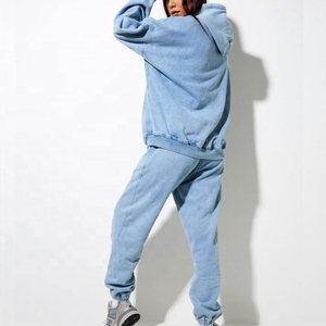 <b>Drop</b> Shoulder Women's <b>Acid</b> Washed Breathable Winter Hooded Custom Logo Oversized Fit Hoodie - Product Image 2