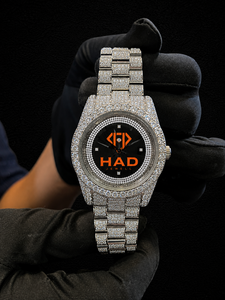 Reloj de lujo con incrustaciones de moissanita plateada, estilo hip hop, joyería llamativa para hombres y mujeres, reloj premium, regalo. - Product Image 4