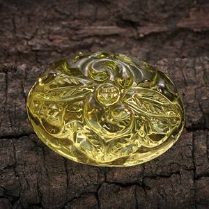 Quartz citron de haute qualité fait à la main moghol sculpté ovale coupe pierre précieuse jaune en vrac naturelle pour l'utilisation de bijoux 100 pièces produit en vrac - Product Image 2