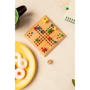 Jeu de société Ludo en bambou durable, gadgets écologiques pour le plaisir en famille - Product Image 3