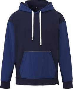 Sweat à capuche à manches longues bleu bijou pour hommes Pull en coton décontracté avec cordon de serrage et poche pour les sports d'hiver - Product Image 1