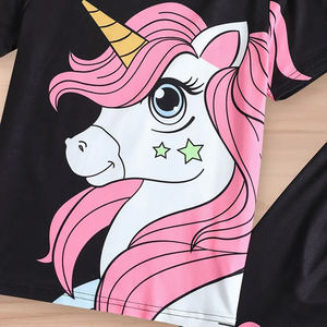 2025 New Arrival High Quality Custom Made Women's <b>Night</b> Sets Stylish Full-Printed T <b>Shirt</b> Trouser Set Casual Style 9 6 Years - Product Image 4