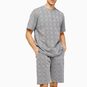 Meilleure qualité en gros hommes été Gym Fitness porter couleur personnalisée col rond deux pièces ensembles coupe régulière respirant vêtements d'été - Product Image 4