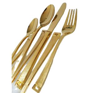 Juego de Cubiertos de acero inoxidable mate dorado de diseño al por mayor, cuchillos increíbles y cuchara tenedor para volver a la escuela, superventas - Product Image 1