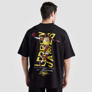 T-shirt Oversize LeBron Legacy en Coton Lourd 100% (200 grammes) avec Motif Imprimé Sérigraphié Noir – Numéro de Modèle - Product Image 1