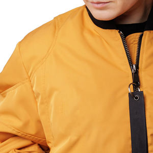 แจ็คเก็ตบอมเบอร์สำหรับผู้หญิง2024คอปกตั้งทำจากไนลอนซับในผ้าฝ้ายระบายอากาศได้ดี - Product Image 4