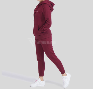 Conjunto de chándal de color sólido para mujer, ropa deportiva de tela de algodón con estampado de logotipo personalizado para ejercicio de gimnasio y ropa informal de moda - Product Image 4