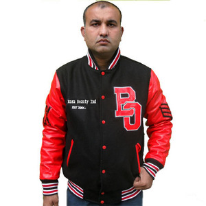 Logo personnalisé Laine Chenille Broderie Baseball Letterman Vestes Hommes Vintage Blanc En Cuir Manches Varsity Veste - Product Image 2
