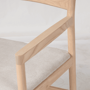 Silla de comedor moderna Viet Nam SCANIA asiento acolchado de madera de caucho sintético sillas de comedor tela con propiedades resistentes al agua y al aceite - Product Image 3
