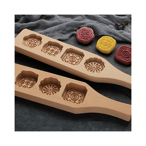 Conception et logo personnalisés durables traditionnels mi automne Festival presse en bois fleur Mooncake moule - Product Image 1